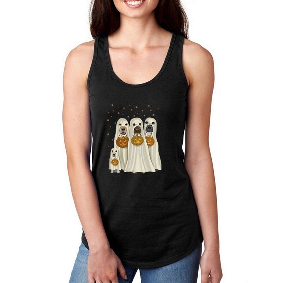 Trick Or Treat Dogs Racerback Tank Women -Fab Funky Designs, Female Small