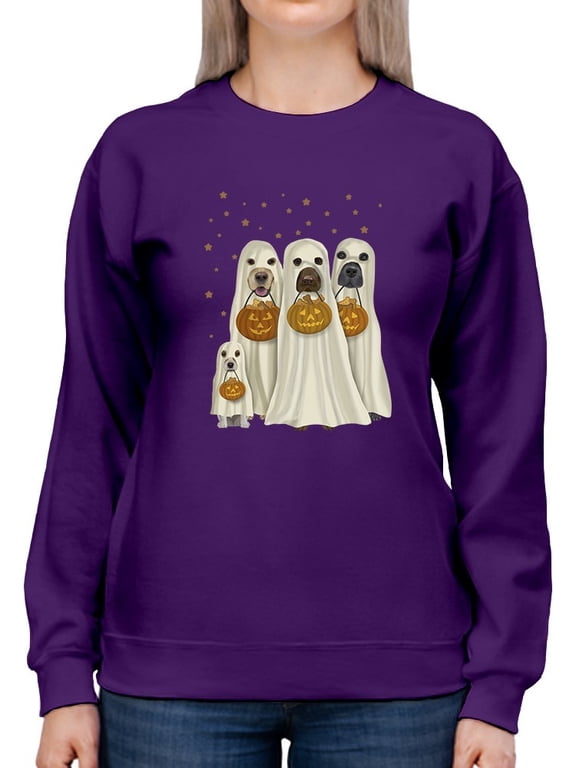 Trick Or Treat Dogs Sweatshirt Women -Fab Funky Designs, Female x-Large