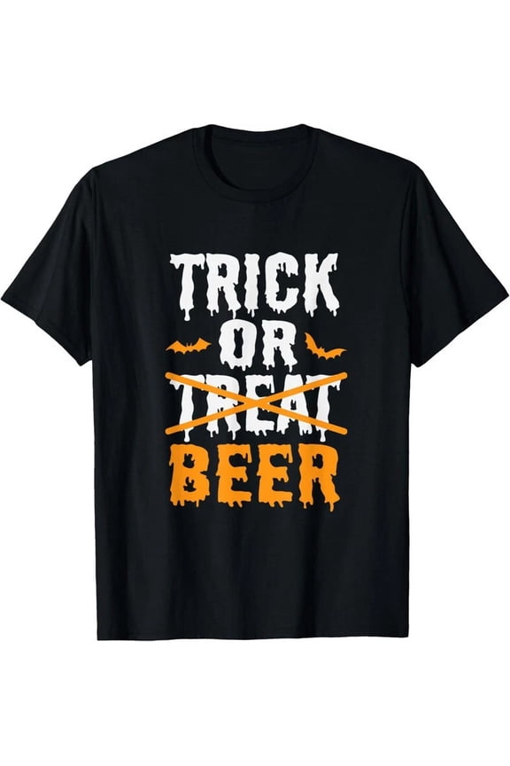 Trick Or Treat Funny Halloween Beer Drinking Long Unisex T-Shirt