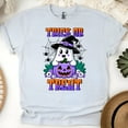 thumbnail image 1 of Trick Or Treat Ghost Shirt Halloween Witch Hat Pumpkin Tee, Ash, Size S, 1 of 6