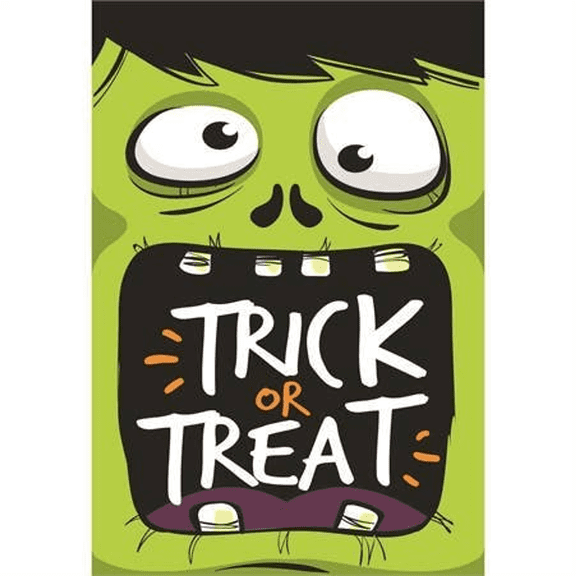 Trick Or Treat Green Monster 13 x 18 Small Halloween House Flag