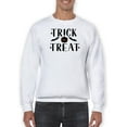 thumbnail image 1 of Trick Or Treat. Halloween Quote. Sweatshirt Men -Image by Shutterstock, Male Medium, 1 of 4