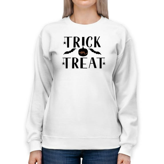 Trick Or Treat. Halloween Quote. Sweatshirt Women -Image by Shutterstock, Female 3X-Large