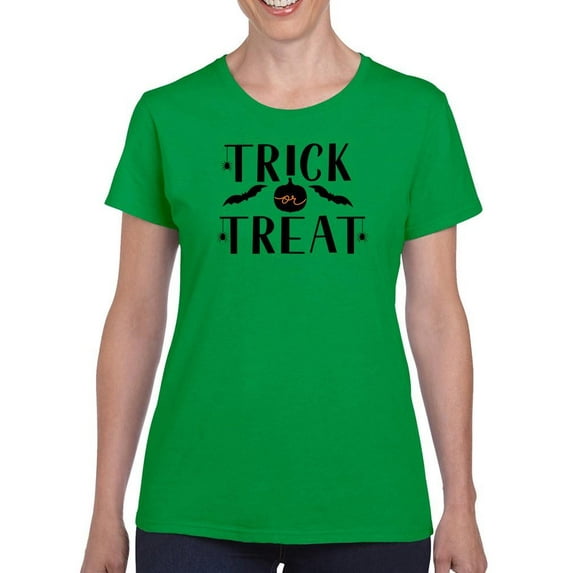 Trick Or Treat Halloween Quote. T-Shirt Women -Image by Shutterstock, Female 3X-Large