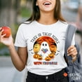 thumbnail image 1 of Trick Or Treat People With Kindness Teacher T-Shirt, Positive Halloween Tee for Educators, Cute Spooky Classroom Shirt for Women, Fall Outfit, 1 of 5