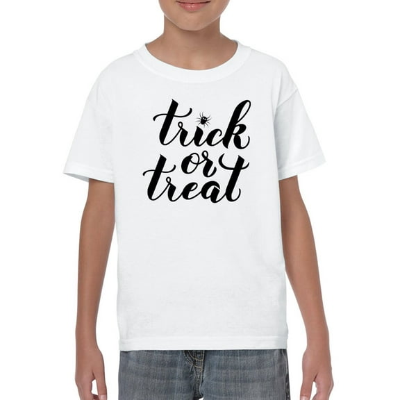 Trick Or Treat Quote T-Shirt Juniors -Image by Shutterstock, Large