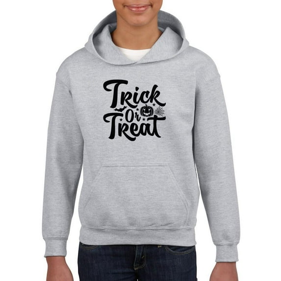 Trick Or Treat Spooky Style Hoodie Juniors - Youth Hoodie, Sport Grey, Small