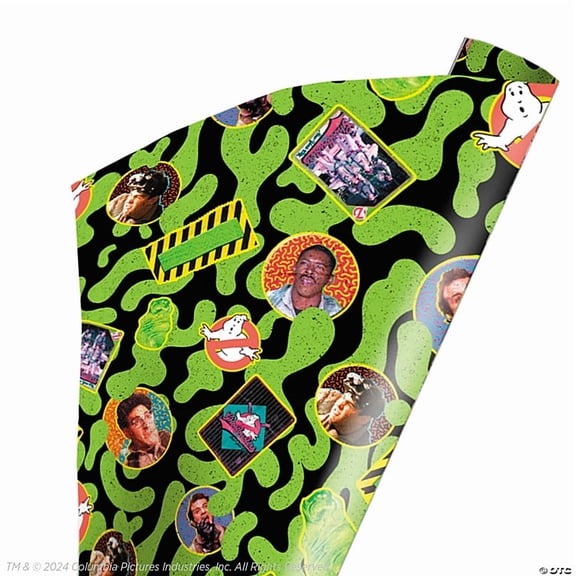 Trick Or Treat Studios - 96" x 30" Wrapped in Terror GhostbustersT Retro Cheese Wrapping Paper - 96" x 30"