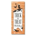 thumbnail image 1 of Trick Or Treat Witch Silhouette Orange Stripes Pattern Holiday Graphic Art Gallery-Wrapped Canvas Print Wall Art, 1 of 7
