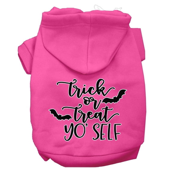 Halloween Pet, Dog Cat Hoodie Screen Printed, "Trick Or Treat Yo' Self"