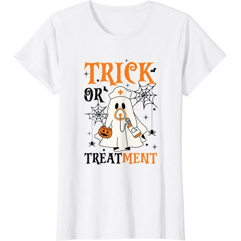 Trick Or Treatment Respiratory Therapist Nurse Halloween T-Shirt Trick Or Treatment Respiratory Therapist Nurse Halloween T-Shirt