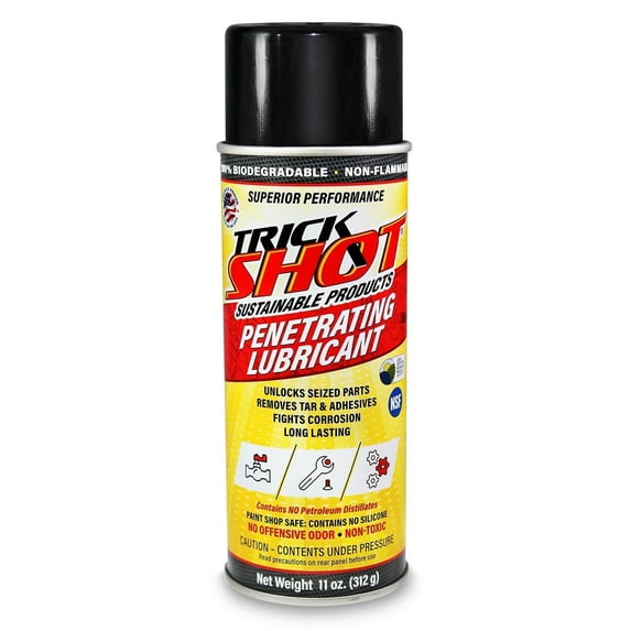 Trick Shot - 3 in 1 Penetrating Lubricant Oil - Non-Toxic, Non-Flammable & Eco-Friendly Food Grade Industrial Oil Spray - Biodegradable Anti-Seize Lubricant, Protects, Degreases & Cleans -11oz