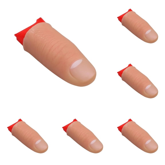Trick Thumb Soft Plastic Thumb Tip Ricks Toy Tool With Red Silk Training Cloth Magician Props For Stage Bar Party Home Shows