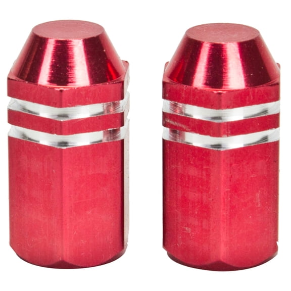Trick Tops Valve Caps Finned Red