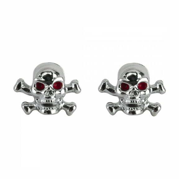 Trick Top Valve Caps Skull/Bone Chrome