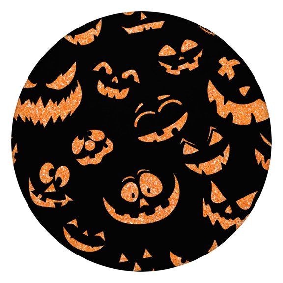 Trick Treat Bag Tablecloth - Elastic Waterproof Fitted Cover with Candy Skeleton Pattern,44 inch Round Elastic Tablecloth