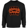 thumbnail image 1 of Trick or Treat Bats Unisex Sweatshirt Halloween Sweater for Her Him - S M L XL 2XL 3XL 4XL 5XL Graphic Tee - Women Men Crewneck Funny Happy Halloween Holiday Gift, 1 of 2