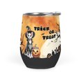 thumbnail image 1 of Trick or Treat Devon Rex Needs Candy Happy Halloween Night 12oz Stainless Steel Wine Tumbler Insulated Cup with Lid Cat Lover Kitten Owner Gifts - 02020, 1 of 5