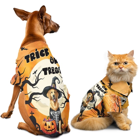 Trick or Treat Golden Retriever Needs Candy Happy Halloween Night Hawaiian Summer Shirt for Small Medium Large Dog Cat Goldens Dog Lover Gifts Idea - 02020
