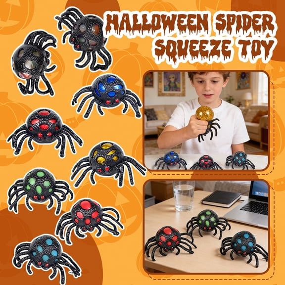 Trick Or Treat Party Giveaway, Halloween Squeeze Toys, Squeeze Party Favors, Relaxation Toys, 5.51X2.36 Inch Black Mesh Squeeze Toys with Random Color Beads, Soft Squeeze Toys