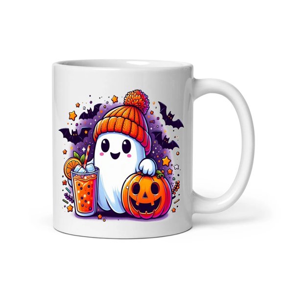 Trick or Tea Mug – Cute Ghost and Candy Halloween Mug _02