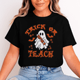 thumbnail image 1 of Trick or Teach Teacher Halloween Shirt, Unisex 100% Cotton Ghost Graphic Tee – Gift for Halloween, 1 of 2