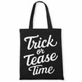 thumbnail image 1 of Trick or Tease Time Pumpkin Fall Leaves Thanksgiving Canvas Bag 1Pc, 1 of 5