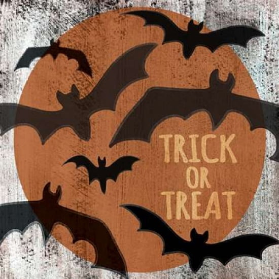 Trick or Treat Bats Canvas Art - Shanni Welsh (24 x 24)