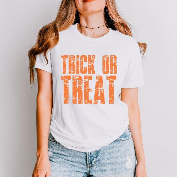 Trick or Treat Block Distressed - Women's Short Sleeve Graphic T-Shirt