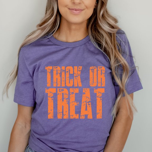 Trick or Treat Block Distressed - Women's Short Sleeve Graphic T-Shirt
