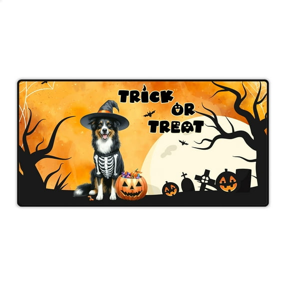 Trick or Treat Border Collie Needs Candy Happy Halloween Night Desk Mat Full Keyboard Mouse Pad Borders Dog Lovers Gifts Idea Large Mousepad - 02020