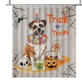 thumbnail image 1 of Trick or Treat Boxer Funny Mummy Cosplay Pumpkin Candy Basket Shower Curtain Boxers Dog Lover Gifts Idea Waterproof Bathroom Bathtub Curtain - 12016, 1 of 5