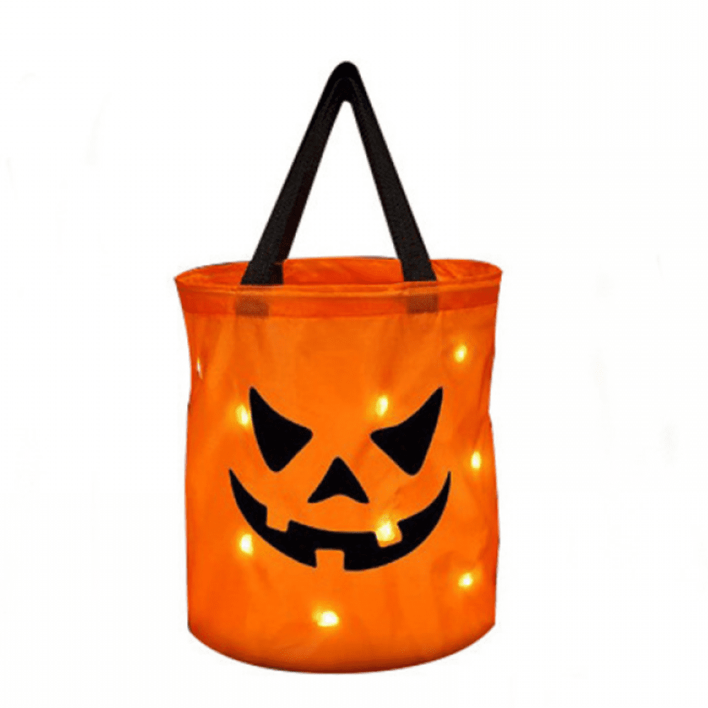 Trick or Treat Bucket, Light up Candy Bags Multipurpose Reusable Goody Bucket for Kids Halloween
