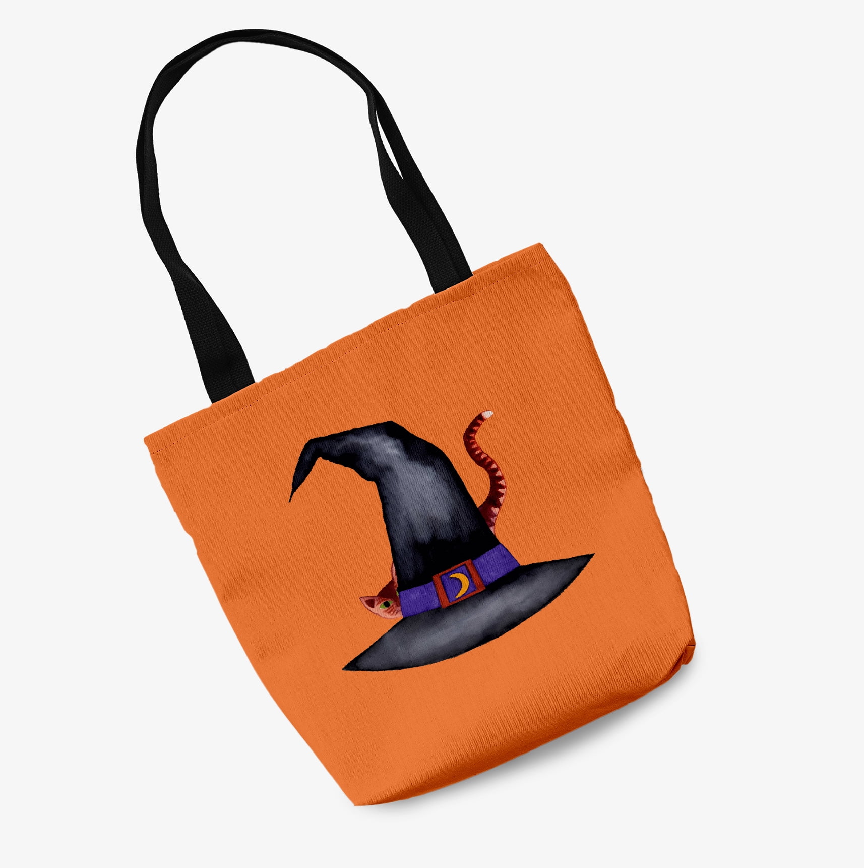 Trick or Treat Cat Behind the Hat Halloween Tote Bag