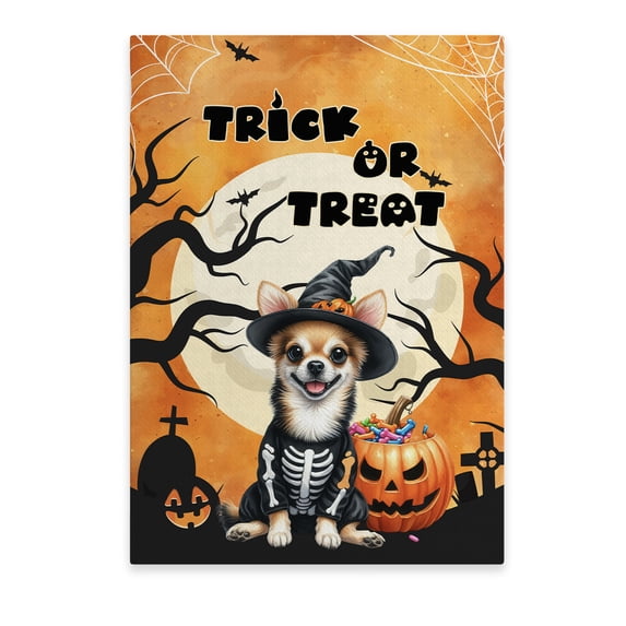 Trick or Treat Chihuahua Needs Candy Happy Halloween Night Vertical Matte Canvas Poster Dog Lover Gifts Idea Wall Art Home Decor - 02020