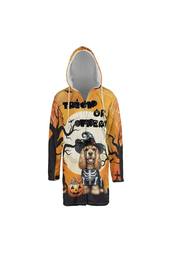 Trick or Treat Cocker Spaniel Needs Candy Happy Halloween Night All Over Print 3D Hooded Duffle Toggle Coat Cockers Dog Lover Gifts - 02020