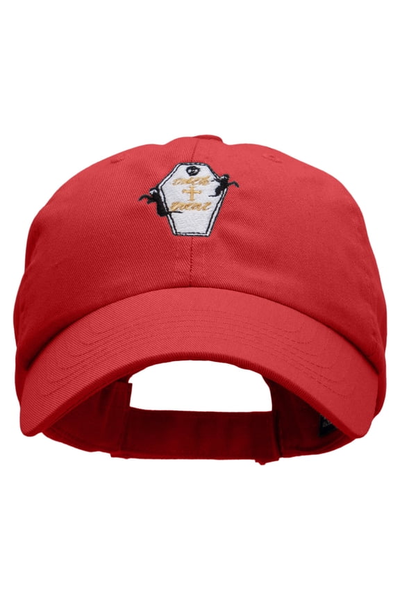 Trick or Treat Coffin Low Profile Washed Cap - Red OSFM