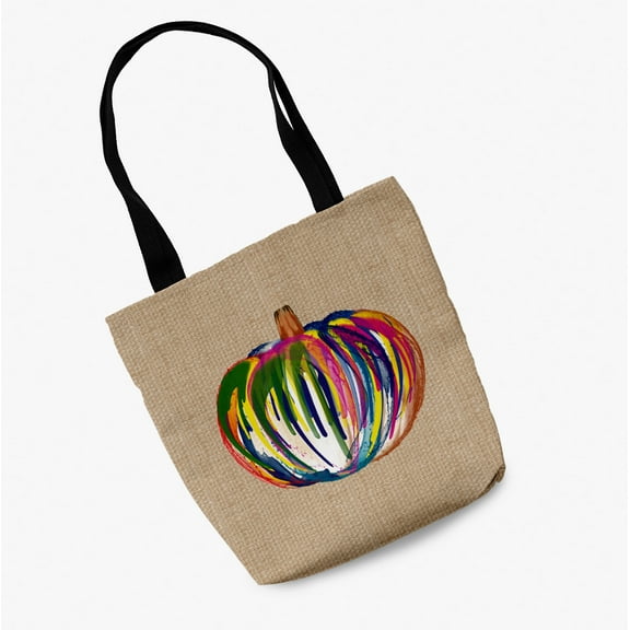 Trick or Treat Colorful Pumpkin Halloween Tote Bag