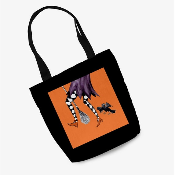 Trick or Treat Fly Away Witch Halloween Tote Bag