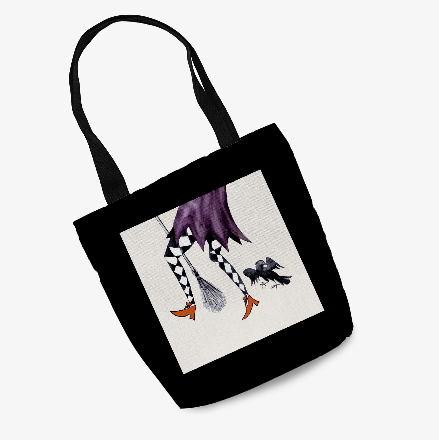Trick or Treat Fly Away Witch Halloween Tote Bag