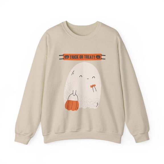 Trick or Treat Ghost Unisex Heavy Blend™ Crewneck Sweatshirt