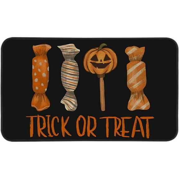 Trick or Treat Halloween Decorative Doormat 30x17 Inch,Non-Slip and Washable Seasonal Welcome Rugs for Indoor Outdoor