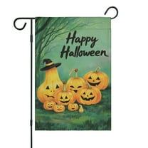 Trick or Treat Halloween Garden Flag for Outside 12 x 18 Inch Halloween Decor Double Sided Burlap Yard Flag for Outdoor Decoration