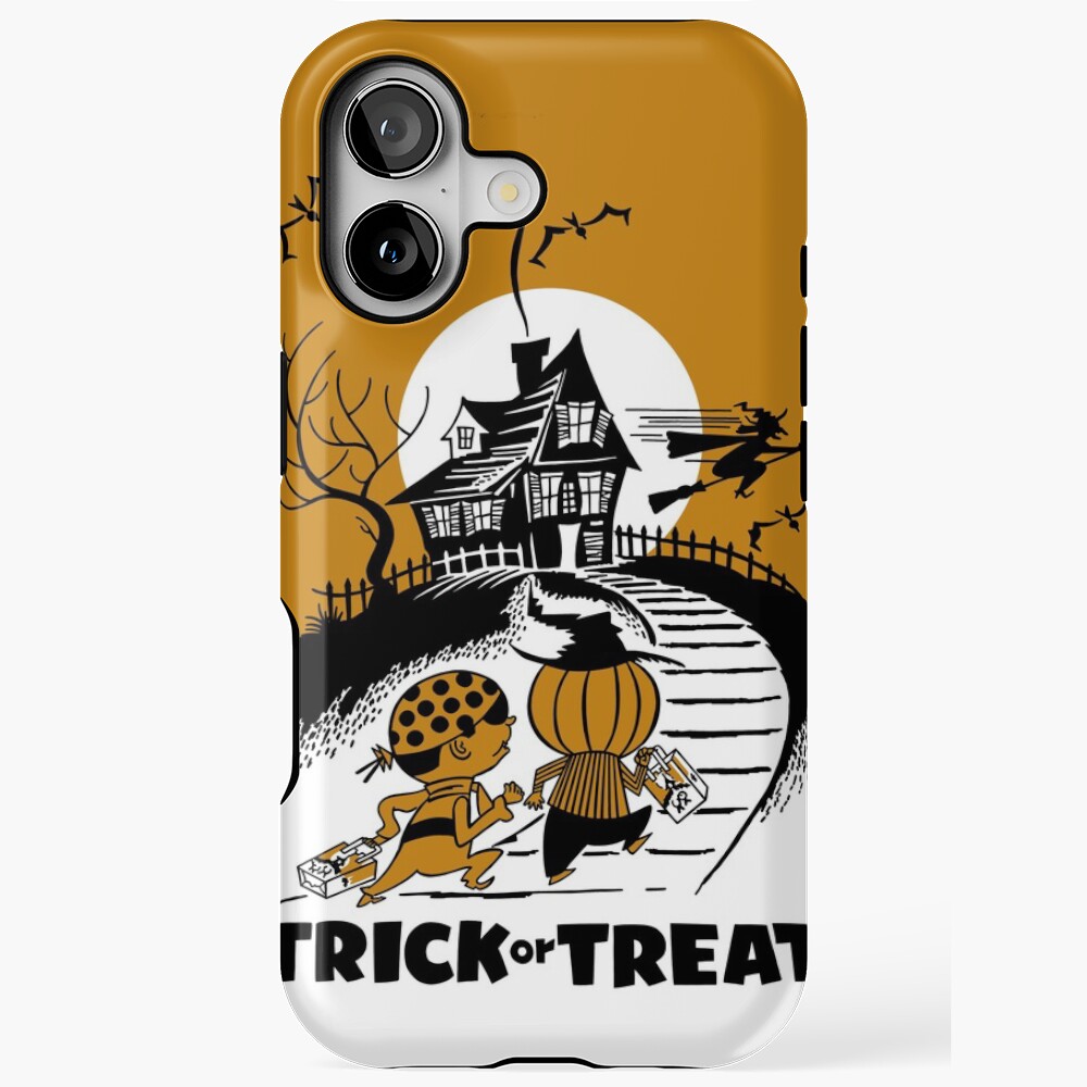 Trick or Treat Kids Cute Cartoon Halloween Art iPhone 17 through 11 Pro ...
