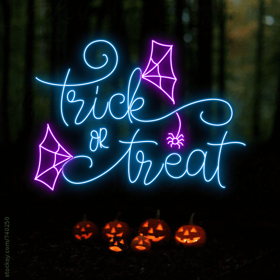 Trick or Treat Neon Signs, Halloween Long-lasting Wall Decor