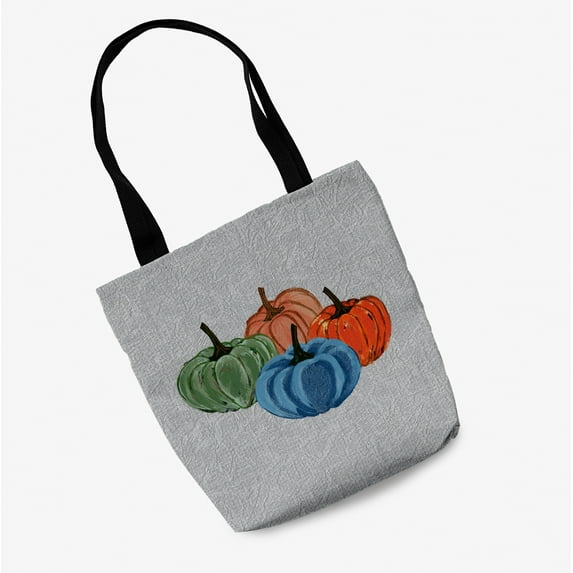 Trick or Treat Paper Mache Pumpkins Halloween Tote Bag