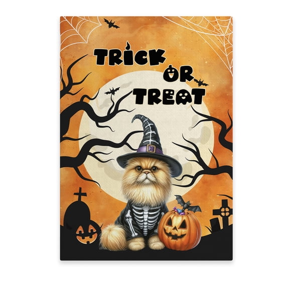 Trick or Treat Persian Needs Candy Happy Halloween Night Vertical Matte Canvas Poster Cat Lover Kitten Owner Gifts Wall Art Home Decor - 02020