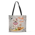 thumbnail image 1 of Trick or Treat Pitbull Funny Mummy Cosplay Pumpkin Candy Basket All Over Print 3D Canvas Tote Bag Terrier Dog Lover Reusable Handbag - 12016, 1 of 5