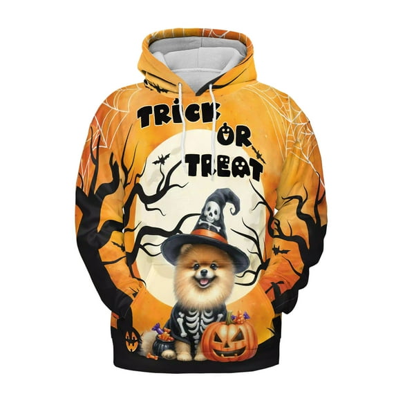 Trick or Treat Pomeranian Needs Candy Happy Halloween Night All Over Print 3D Hoodie Unisex Merch Hoodies Pom Dog Lover Gifts - 02020