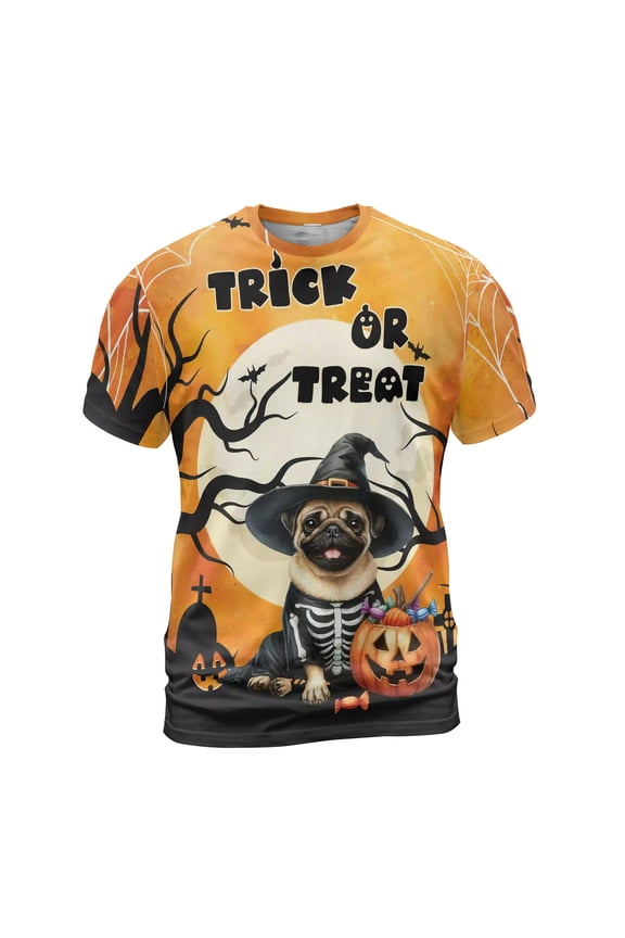 Trick or Treat Pug Needs Candy Happy Halloween Night All Over Print 3D Shirt Unisex Merch Dog Lover Gifts - 02020